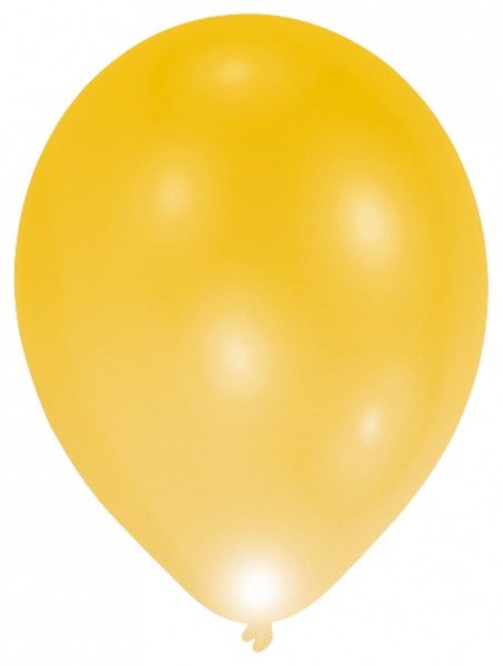 5 balonów LED złotych 27 cm