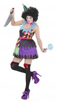 Voorvertoning: Dames kostuum kleurrijke moordenaar clown