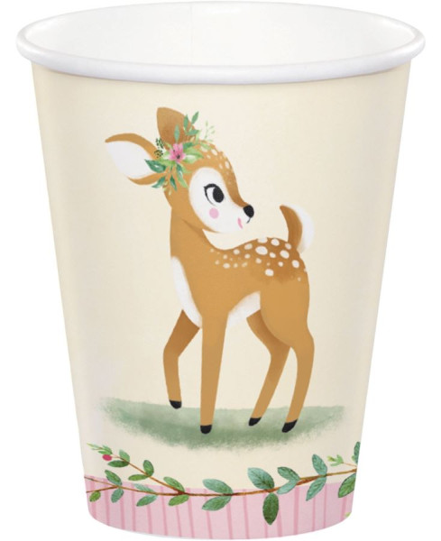 8 paper cups cute deer 256ml