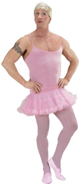 Roze heren ballerina kostuum