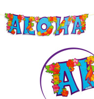 Kleurrijke Aloha slinger 80x20cm