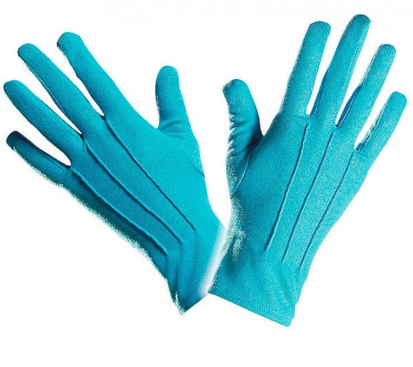 Turquoise gloves with chic stitching