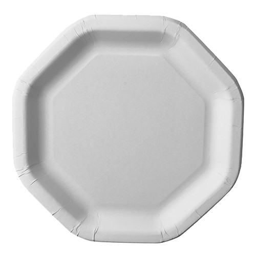 50 platos FSC Donizetti octagonal blanco