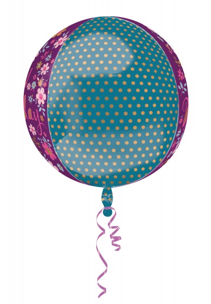 Kugelballon Blumige Geburtstagsgrüße 3