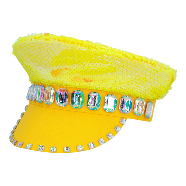 Casquette rock glamour Mandy Candy jaune