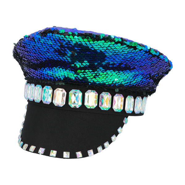 Casquette rock glamour Mandy Candy bleue
