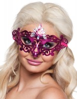 Vorschau: Elegante Augenmaske Pink Mit Schmucksteinen