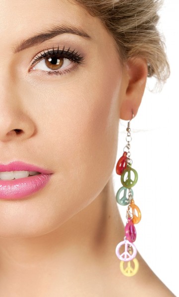 Colorful peace earrings