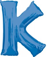 Foil balloon letter K blue XL 81cm