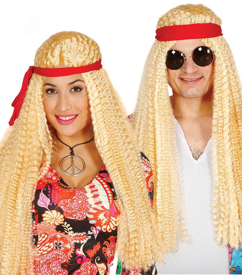 Smiffys Hippie Perücke – Lange Blonde Perücke Mit Bunten Perlensträhnen Für 60er/70er Jahre & Halloween-Kostüme