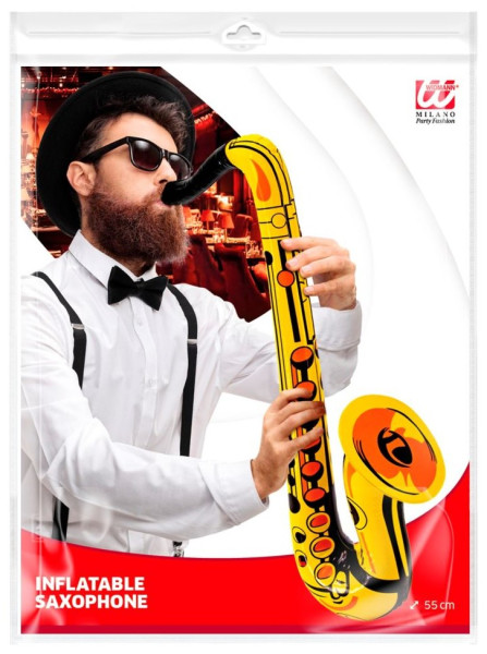 Oppustelig gylden saxofon 55 cm 4