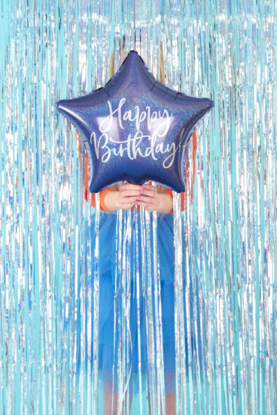 Blå stjärna födelsedagsballong 40cm