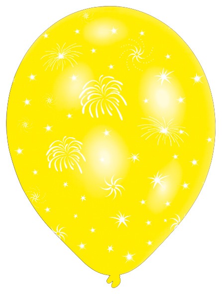 6 Silvester Feuerwerk Luftballons Bunt 27,5 cm 6