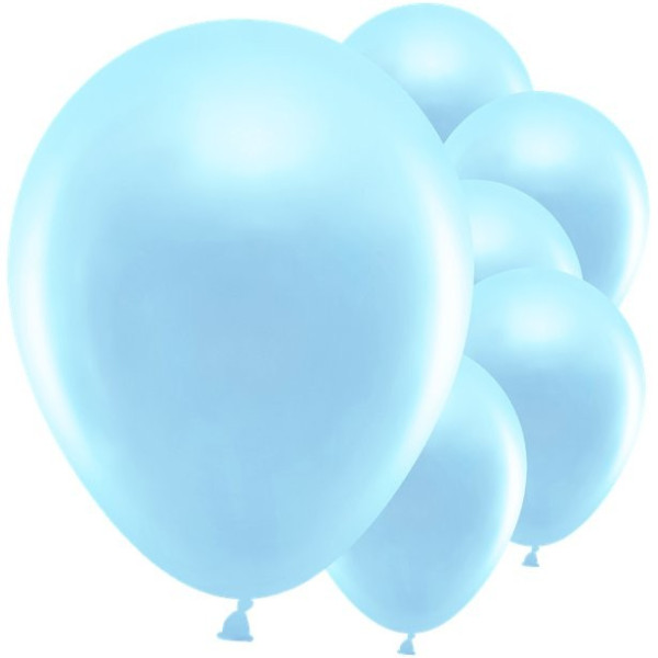 10 party hit metallic balloons azure blue 30cm