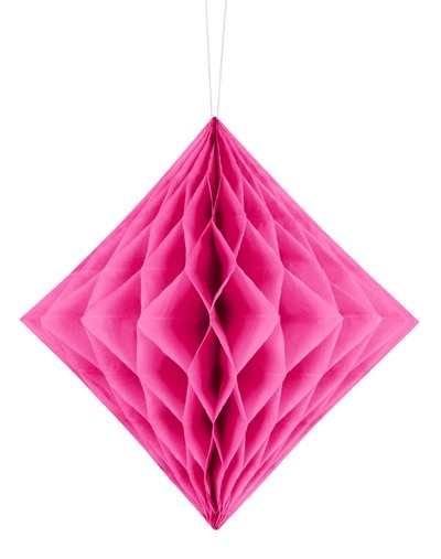 Diamentowa kula o strukturze plastra miodu różowa 20 cm