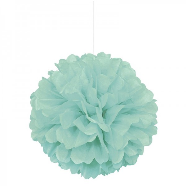 Fluffy pompom decoration mint green 40cm