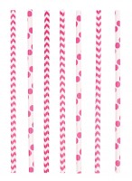 24 Summerfeeling Papier Strohhalme pink 19,5cm