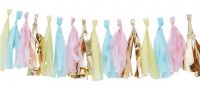 Colorful pastel and gold tassel garland 2m