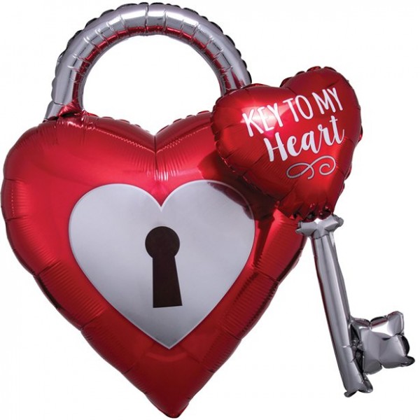 Balon foliowy Key to my Heart XXL 81cm