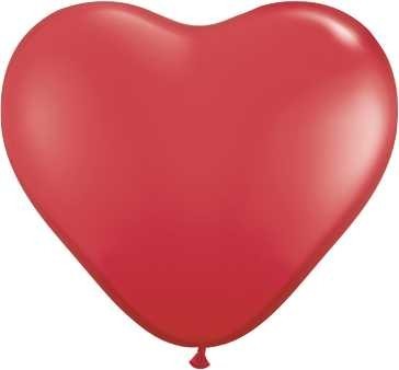 6 palloncini a forma di cuore rossi 40cm