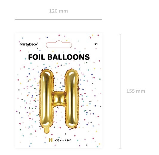 Folienballon H gold 35cm 3