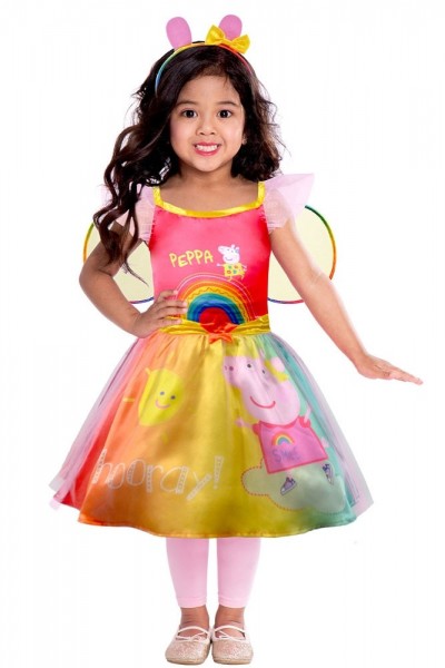 Costume Peppa Pig arcobaleno da bambina