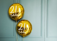 Voorvertoning: Glanzende folieballon 21e verjaardag 45 cm