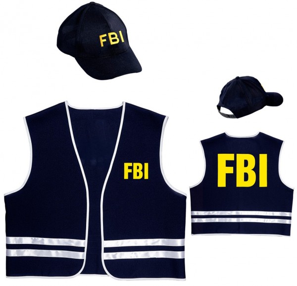 Gilet & casquette FBI unisexe bleu foncé 3