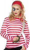 Preview: Striped shirt long sleeve unisex red white