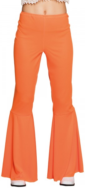 Pomarańczowe spodnie rozkloszowane w stylu retro Jenna