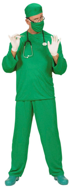 Grünes Chirurg Herren Kostüm 2