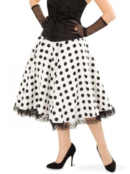 Black and white dotted 50s skirt