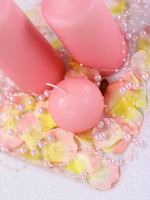 5 guirlandes de perles rose bébé