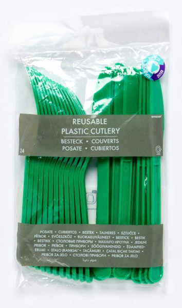 Juego de cubiertos Evergreen 24 piezas reutilizables