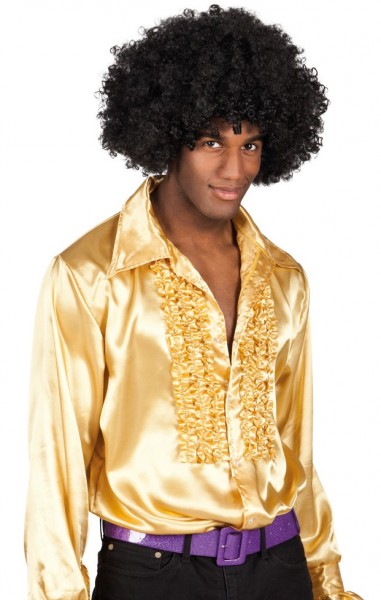 Men's New Rainbow Ruffle Shirt 70s 80s Disco Christmas Party Fancy Dress Costume 