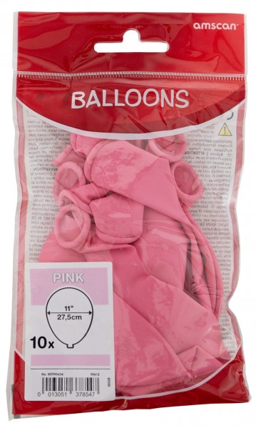 10 Rosa Luftballons Partydancer 27,5cm 2