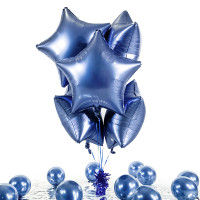 Vorschau: 5 Heliumballons in der Box Blue Star