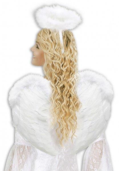 Skrzydła anioła z białymi piórami 37 x 50 cm