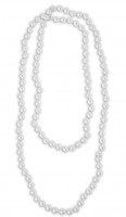 Weiße Perlenhalskette 160cm