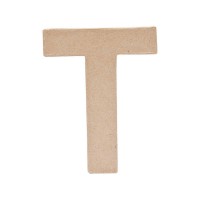 Letter T van papier-maché 17,5 cm