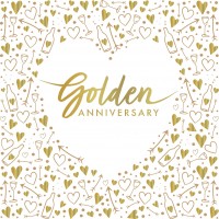 16 Golden Anniversary Servietten 33cm