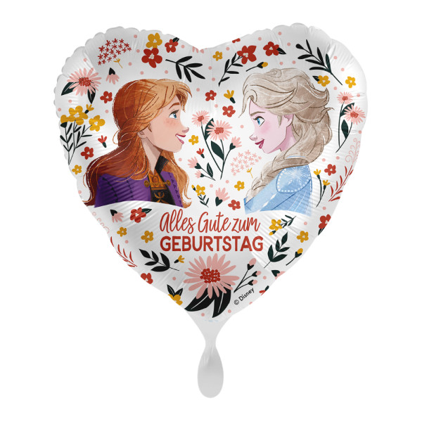 Ballon d'anniversaire fleuri Elsa et Anna -GER