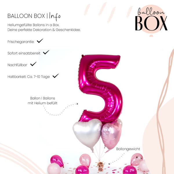 Ballongruß in der Box 5er Set Pink 5 3