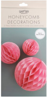 Preview: 3 Flamingo Pink Eco honeycomb balls