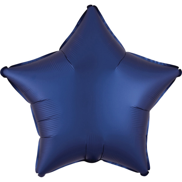 Satynowy balon w gwiazdki niebieski 43cm
