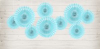 Preview: 3 paper rosettes Kate ice blue