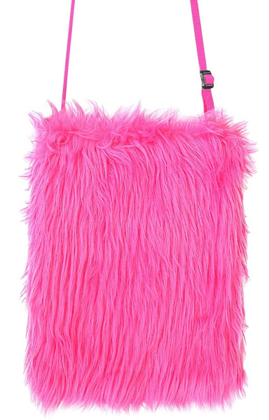 Pink plush handbag