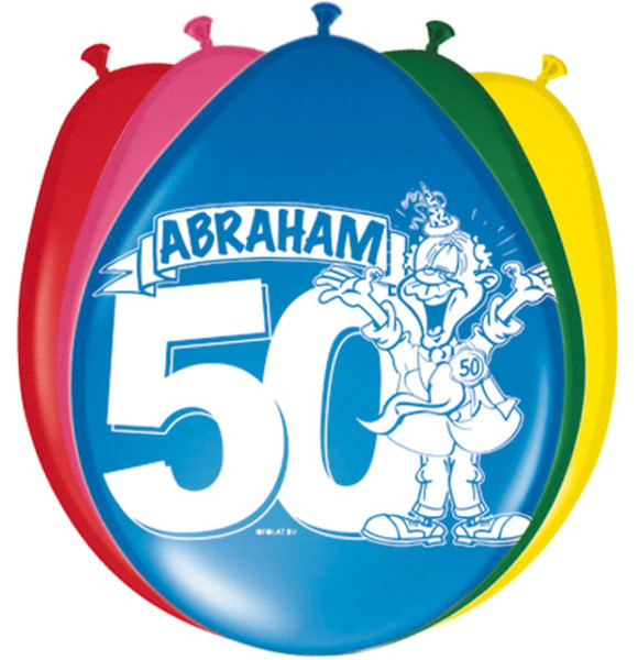 8 lykønskninger Abraham balloner 30cm