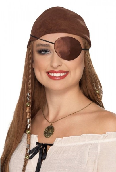 Pirate deluxe eye patch brun