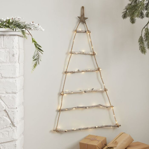 Naturlig julgran trä väggdekoration